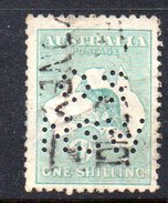 Y1907 - AUSTRALIA , 1 Shilling Usato Punctured OS  NSW . Fil Crown On A - Usados