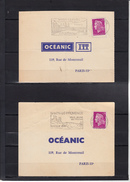 2 Certificat De Garantie " OCEANIC " De SAINT CLAUDE 1969 Et SALON DE POVENCE 1968  Mne De CHEFFER  Et 30c - 1967-1970 Marianne De Cheffer