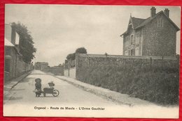78 ORGEVAL - Route De Maule - L´Orme Gauthier- 2 Fillettes Dans Une Petite Brouette- Postée D´Orgeval En 1904 -  R/V - Orgeval
