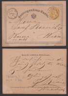 Correspondenz-Karte 1876 UNG. HRADISCH, 2 Kreuzer Ganzsache Nach Wien - Cartas