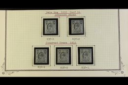 1910 - 1912 7D GREYS COMPLETE SPECIALIZED SHADES GROUP. A Fresh, Lightly Hinged Mint Complete Group Of Stamps... - Non Classés