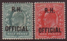 1902  OFFICIAL Royal Household ½d Blue Green And 1d Scarlet SG O91/92, Each Superb Never Hinged Mint, A... - Non Classés
