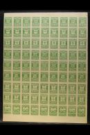 CIRCULAR DELIVERY COMPANIES LOCAL STAMPS. 1867 ¼d Green Imperf COMPLETE SHEET Of 81 FORGERIES With Each Row... - Other & Unclassified