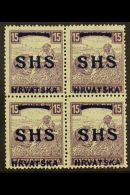 1918 ISSUES FOR CROATIA. 15f Violet Harvester With White Figures Of Value (Michel 63, SG 60), Fine Mint (two... - Autres & Non Classés