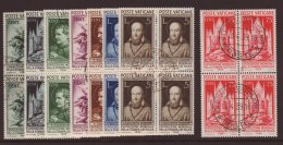 1936 Catholic Press Set, Sass 47/54, Complete In Superb Used Blocks Of 4. Highly Unusual. (32 Stamps) For More... - Otros & Sin Clasificación