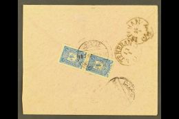 USED IN IRAQ 1906 Cover Addressed In Arabic To Persia, Bearing On Reverse 1905 1pi Pair Tied By Bilingual "NEDJEF... - Otros & Sin Clasificación