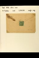 1950 4t Myrtle-green Imperf, SG 13Bc, Very Fine Used With Four Margins Tied To A Native Cover By "LHASA" Single... - Tibet