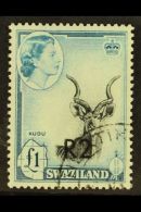 1961 R2 On £1, Type II Surcharge At Bottom, SG 77b, Very Fine Used. For More Images, Please Visit... - Swasiland (...-1967)