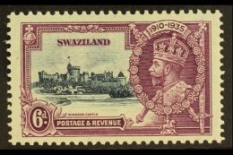 1935 6s Slate And Purple Silver Jubilee, Variety "short Extra Flagstaff", SG 24b, Superb NHM. For More Images,... - Swaziland (...-1967)