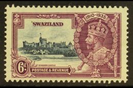 1935 6d Slate And Purple Silver Jubilee, Variety "Lightning Conductor", SG 24c, Very Fine NHM. For More Images,... - Swaziland (...-1967)