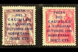 1950 General Franco's Canary Island Visit Pair, "Caudillo" 16½mm, SG B1149A/50A, Fine And Fresh Mint. (2... - Sonstige & Ohne Zuordnung