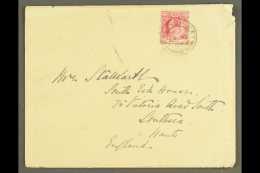 WALVIS BAY 1908 (10 Apr) Crested Envelope With Full Letter Contents To England Bearing Cape Of Good Hope 1d Tied... - Südwestafrika (1923-1990)