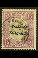 TRANSVAAL TELEGRAPHS 1903 "Transvaal Telegraphs" On £5 Purple And Grey Revenue, FOURNIER FORGERY, As... - Ohne Zuordnung