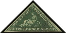 COGH 1855-63 1s Deep Dark Green Triangular, SG 8b, Very Fine Used With 3 Good To Large Margins, Lovely Fresh... - Ohne Zuordnung