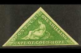 CAPE OF GOOD HOPE 1858 1s Bright Yellow- Green / White Paper, SG 8, Superb Unused With 3 Small To Large Neat... - Sin Clasificación