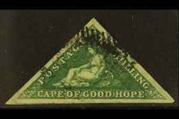 CAPE 1855-63 1s Deep Dark Green Triangular, SG 8b, Used Example With Full Large Margins All Around, Nice Deep... - Sin Clasificación