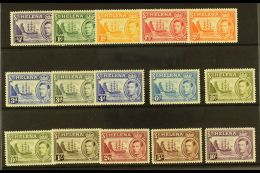 1938-44 Pictorial Definitive Set Plus 8d Listed Shade, SG 131/40, Fine Mint (15 Stamps) For More Images, Please... - St. Helena