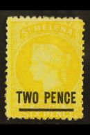 1864-80 2d Yellow (Type B) Perf 12½,  SG 9, Mint With Part OG, Bright & Fresh For More Images, Please... - St. Helena
