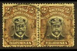 1913-19 2s Black & Brown, Admiral, Die I, Perf. 14 Horizontal Pair, SG 214, Fine Used. For More Images, Please... - Autres & Non Classés