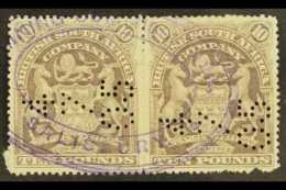 1898-01 £10 Lilac, SG 93, Revenue Used Horizontal Pair With Light Violet Oval "Mining Commissioner /... - Sonstige & Ohne Zuordnung
