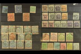 1892-1913 MISCELLANY On Stock Cards, Inc 1892-93 £1 Mint Regummed, £2 & £10 Fiscally Used,... - Other & Unclassified