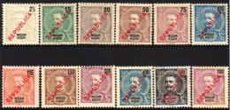 MOZAMBIQUE 1917 "Republica" Local Overprints In Red Complete Set, SG 234/245, Mint Or Unused Without Gum. (12... - Sonstige & Ohne Zuordnung