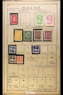 MACAU 1884-1974 Mint Assembly On Old Album Pages, Mostly All Different, And Which Includes 1884 "Crown" First... - Sonstige & Ohne Zuordnung
