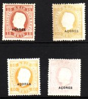 AZORES 1882-1884 King Luis Perf 12½, Chalky Paper, Values Between  15r And 100r, Afinsa 38/42, Very Fine... - Other & Unclassified