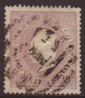 1870-84 100r Pale Mauve Luis Straight Label Unsurfaced Paper Perf 14, SG 133, Michel 41x D, Fine Used, Scarce! For... - Sonstige & Ohne Zuordnung