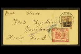 LOCAL TOWN POST PRZEDBORZ 1917 (18 Dec) Censored Printed Matter Cover Bearing Russian Poland 3pf Stamp Tied By... - Otros & Sin Clasificación