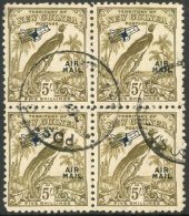 1932-34 Air 5s Olive-brown SG 201, Superb Cds Used Block Of Four. For More Images, Please Visit... - Papouasie-Nouvelle-Guinée