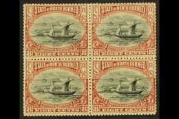 1897-1902 8c Black And Brown-purple Perf 13½-14, SG 102, BLOCK OF FOUR Very Fine Never Hinged Mint. Lovely!... - Nordborneo (...-1963)