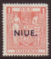 1944 £1 Pink Arms, Multi Watermark SG 86, Fine Never Hinged Mint.  For More Images, Please Visit... - Niue