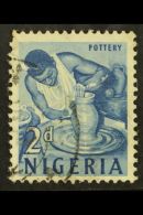 1961 2d Deep Blue Pottery With WATERMARK INVERTED, SG 92w, Used With Light Cds Pmk, Some Creasing, A Missing Perf... - Nigeria (...-1960)