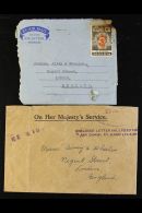 1958 ARGONAUT AIR CRASH AT KANO (24th June) Charred Envelope To London, With OHMS Forwarding Envelope Showing... - Nigeria (...-1960)