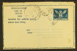 1959 (15 Apr) 8p Blue On White Aerogramme (Higgins & Gage G1) With Special First Day Of Issue Cancellation;... - Nepal