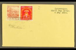 1956 (2 May) 6p And 1r Coronation Stamps On FIRST DAY COVER, Unaddressed With Typed FDC Inscription, The Stamps... - Nepal