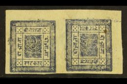 1905 2a Violet-blue Imperf From Setting 20, TETE-BECHE PAIR, H&V 16c (SG 15a), Very Fine Unused With 4... - Nepal