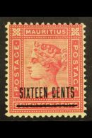 1883 16c On 17c Rose, SG 115, Fine Mint For More Images, Please Visit... - Maurice (...-1967)