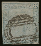 1859 2d Blue Lapriot 'worn Impression', SG 39, Fine Used With 4 Small Neat Margins. For More Images, Please Visit... - Maurice (...-1967)