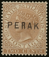 PERAK 1880-1 2c Brown, Wmk Crown CC, Narrow "R" In Ovpt (SG Type 7), SG 7, Fine Mint, Dealer's Mark On Reverse.... - Otros & Sin Clasificación