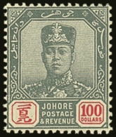 JOHORE 1904-10 $100 Green And Scarlet, SG 77, Superb Never Hinged Mint. A Top Value Beauty. For More Images,... - Andere & Zonder Classificatie