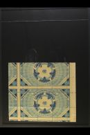 1920 50+70k Red Cross Fund Printed On Back Of Blue Bolshevist Note, Block Of 16 With Complete Note Design, SG 48,... - Lettonie