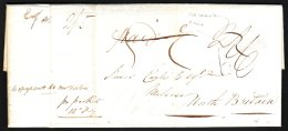 1837 RARE "CLARENDON" ALBINO CANCEL (Feb) Entire Letter To Scotland, Showing A Clear Impression Of The Clarendon... - Jamaica (...-1961)