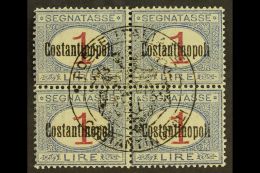 LEVANT - CONSTANTINOPLE POSTAGE DUES - 1922 1L COLOUR Block Of 4 With Complete Control Cachet, Sassone 4, Fine... - Otros & Sin Clasificación