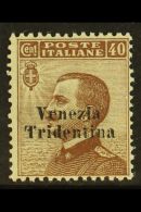 AUSTRIAN TERRITORIES - TRENTINO 1918 40c Brown, "Venezia Tridentina" Overprint, Sassone 24, Never Hinged Mint,... - Sonstige & Ohne Zuordnung