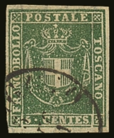 TUSCANY 1860 5c Yellow Green, Sass 18c, Superb Used With Large Margins All Round, Full Colour And Light Cds.... - Sin Clasificación