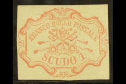 PAPAL STATES 1852 1scudo Rose Carmine, Sass 11, Superb Mint, Full Og. A Fabulous Stamp With Good Clear Margins All... - Unclassified