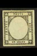 NEAPOLITAN PROVINCES 1861 1g Black, SG 8, Mint, Creases, Four Even Margins, Cat.£650 For More Images, Please... - Unclassified