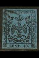 MODENA 1852 10c Deep Blue With Stop, Sass 10, Very Fine Used With Four Good To Large Margins, Zanini Photo... - Ohne Zuordnung